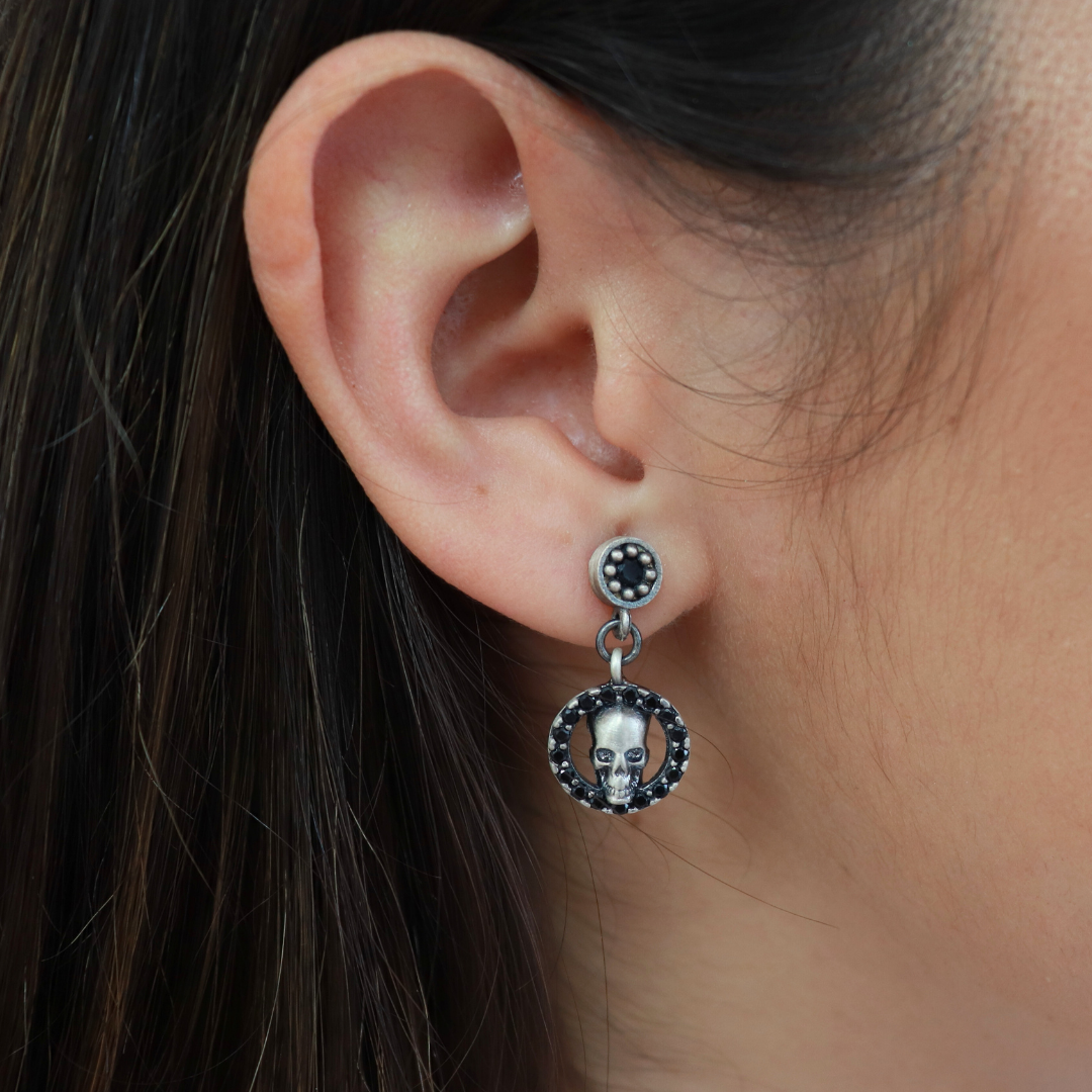 Pendientes Calavera Plata Orla