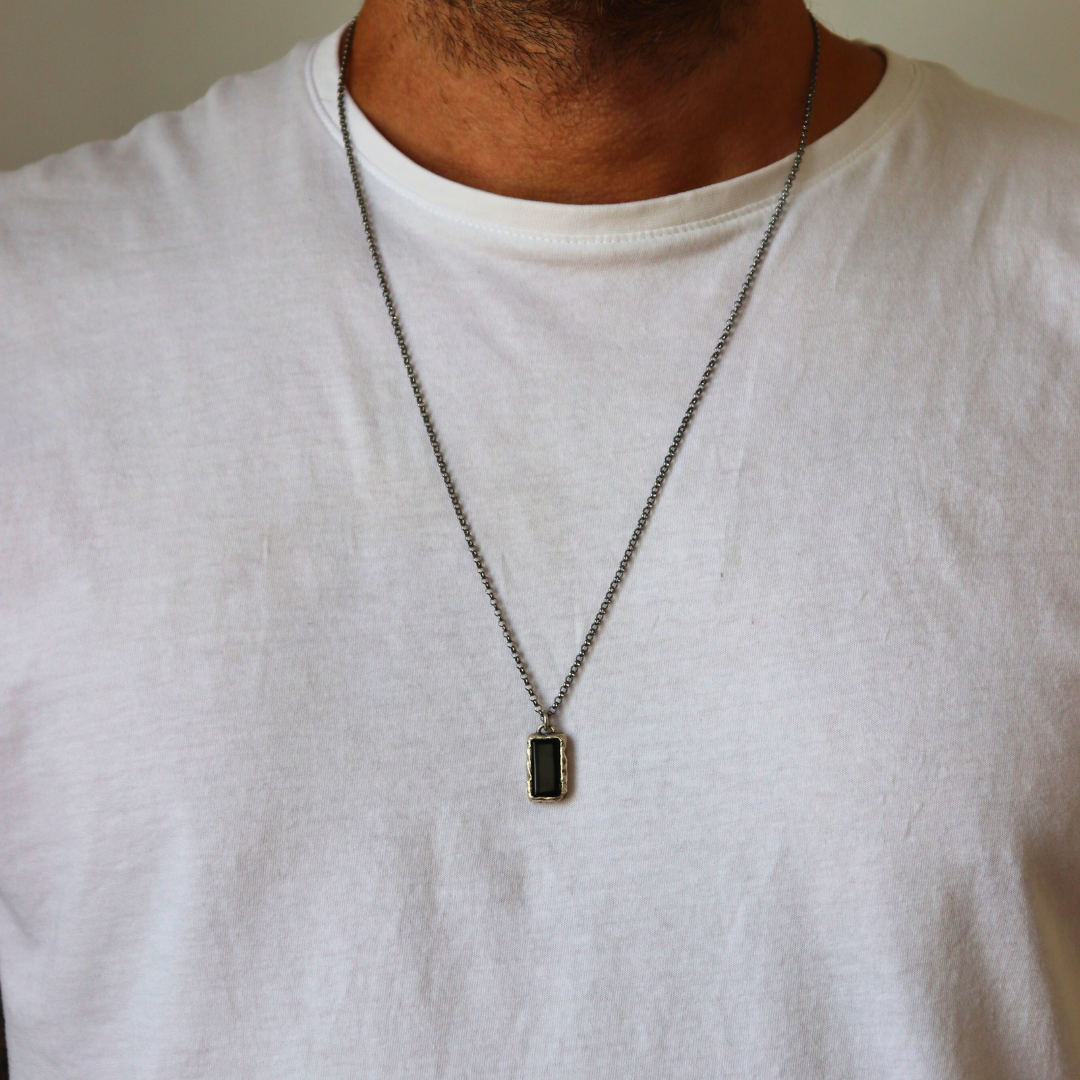 Colgante Plata Rectangular