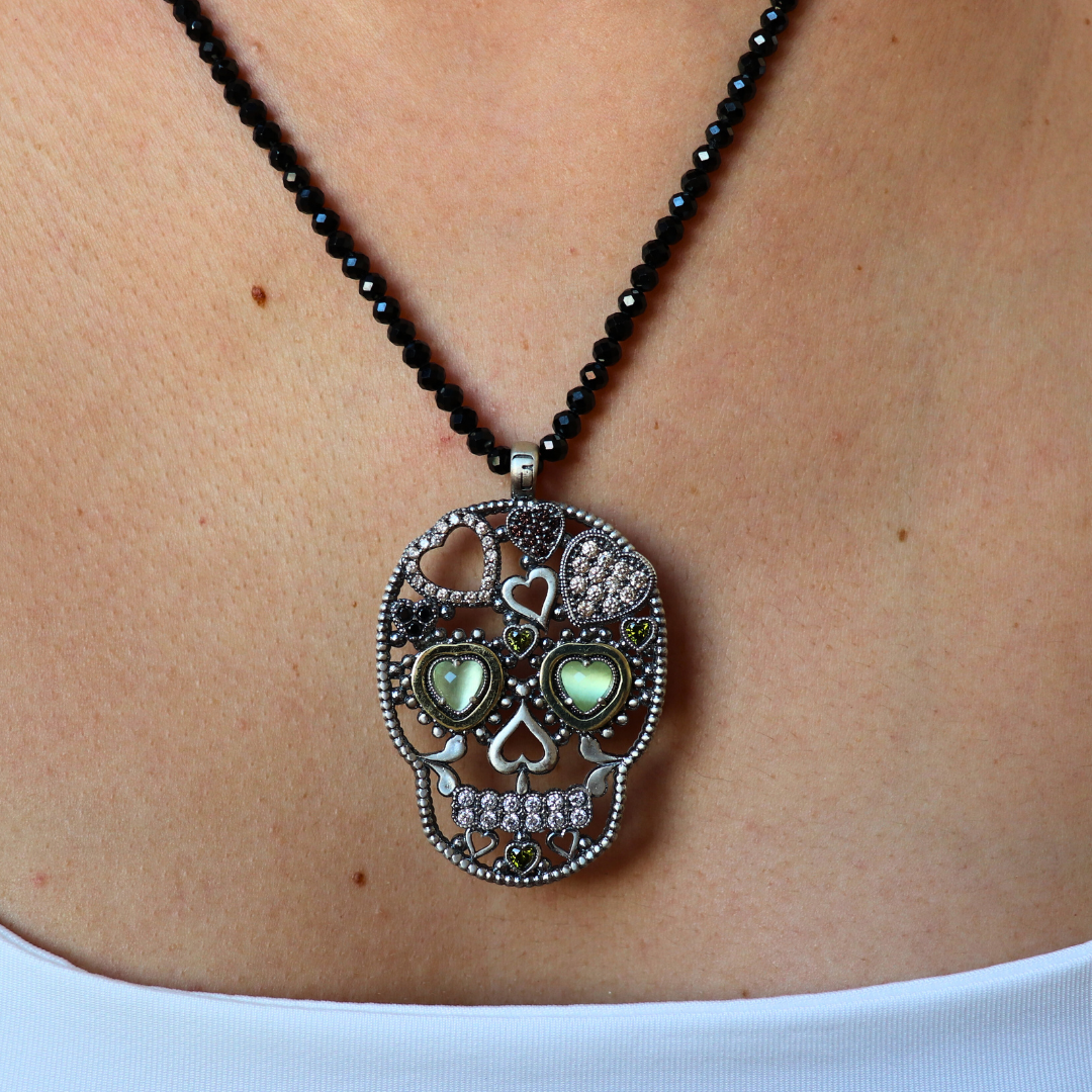 Colgante Plata Bronce Calavera Grande