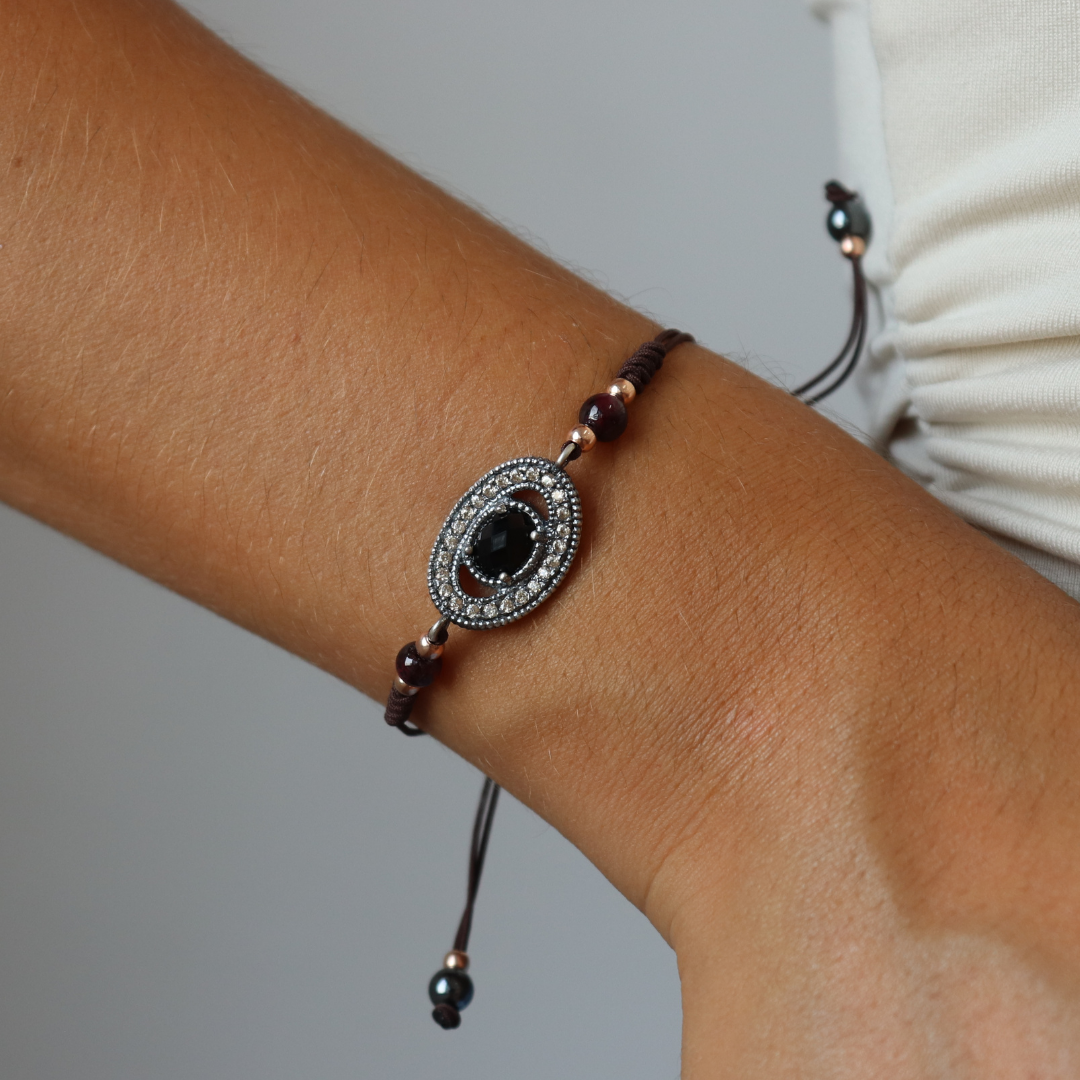 Pulsera Plata Macramé Orla Circonitas