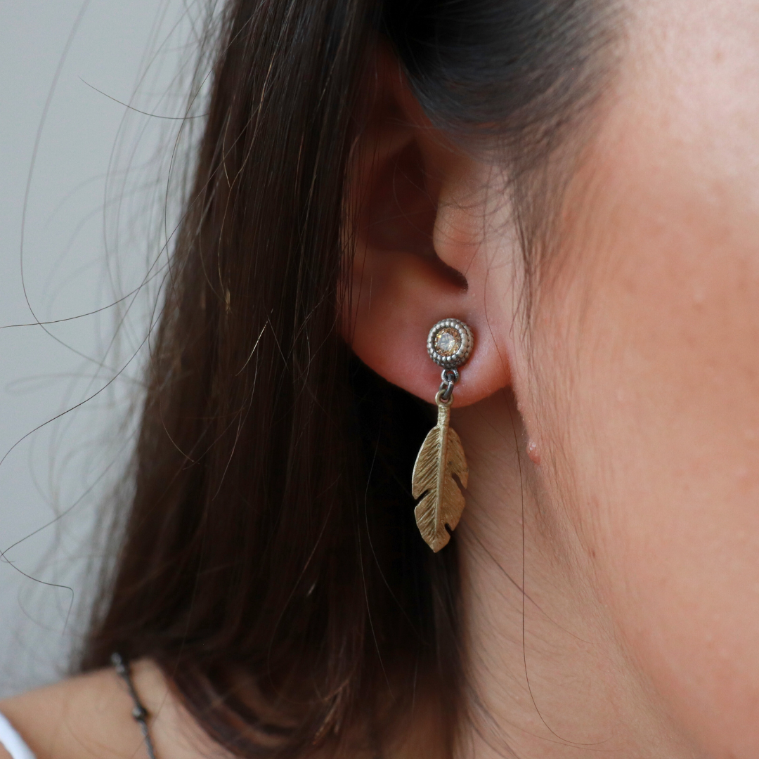 Pendientes Pluma Plata