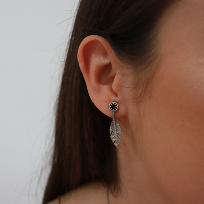 Pendientes Pluma Plata