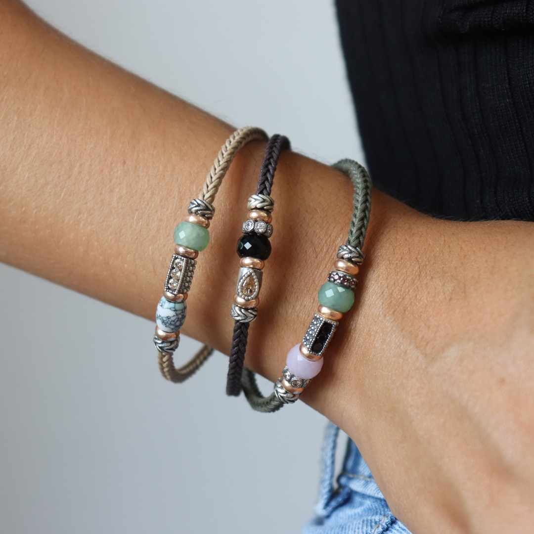 Pulsera Plata y Bronce Beige