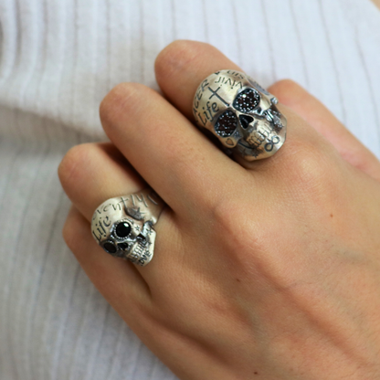 Anillo Calavera Life Plata Mediano