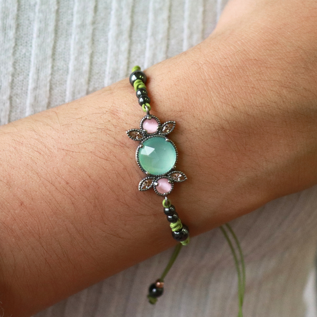 Pulsera Plata Macramé Figura