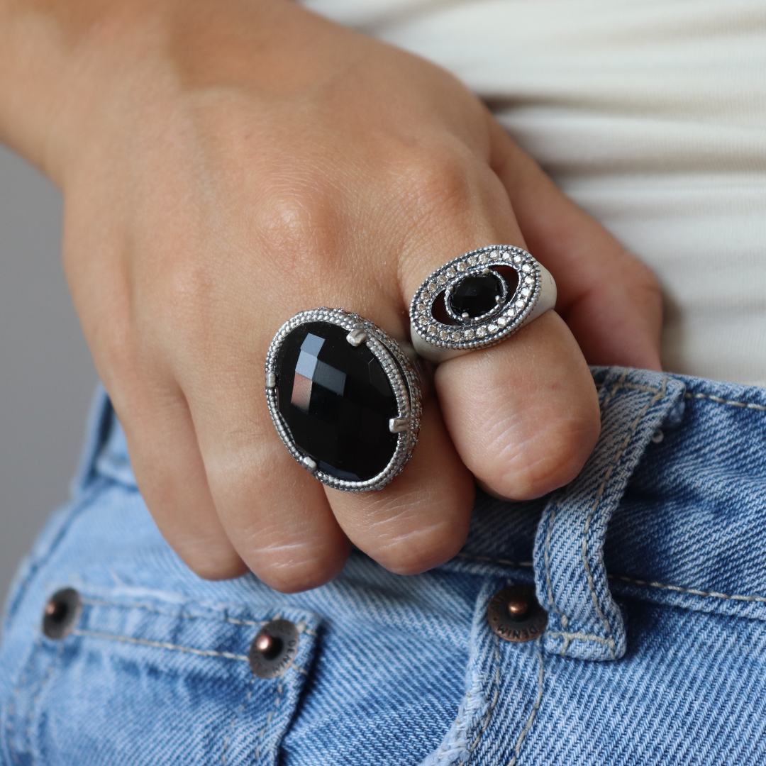 Anillo Plata Ovalado Orla Ondulada