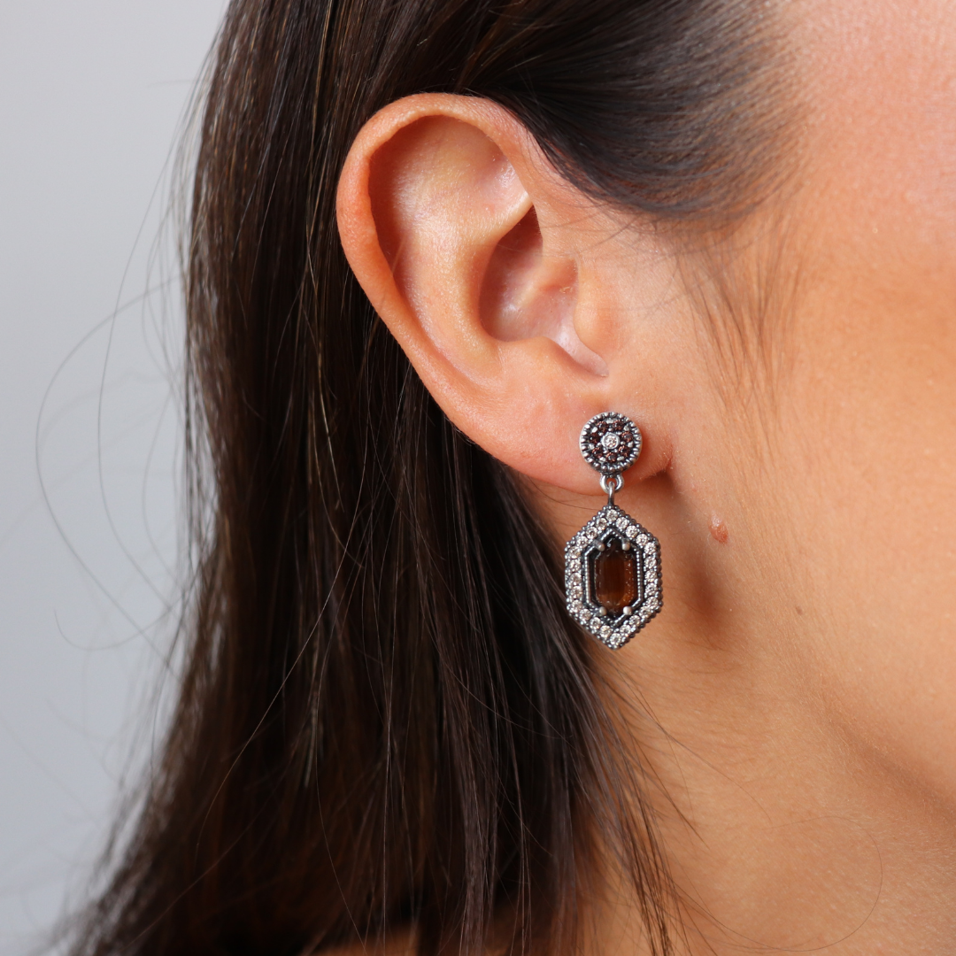 Pendientes Plata Hexagonal