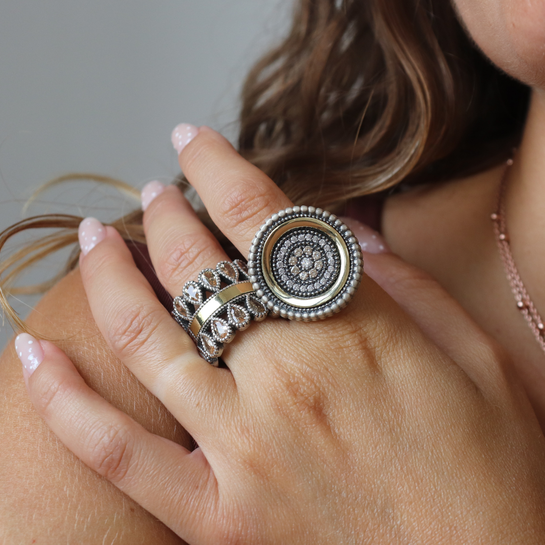 Anillo Plata Bronce Aros