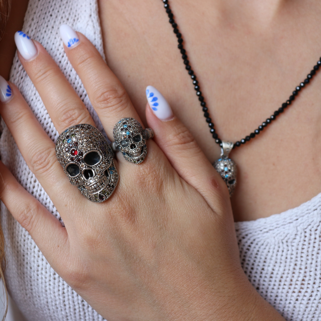 Anillo Calavera Grande Plata