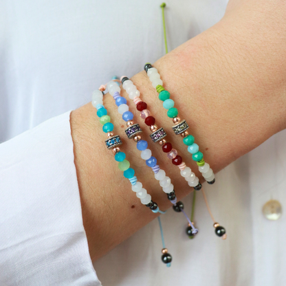 Pulsera Plata Macramé Aro Circonitas