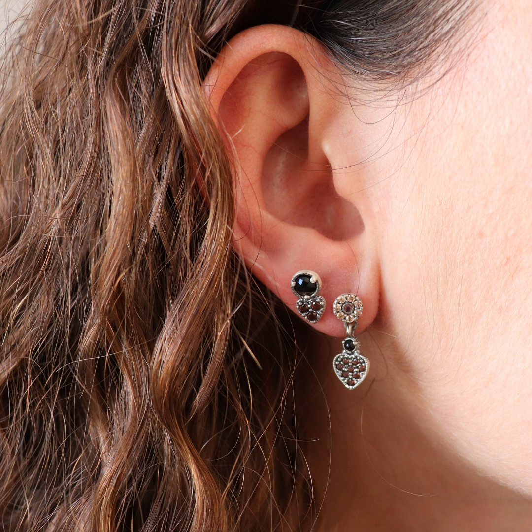 Silver Heart Stud Earrings