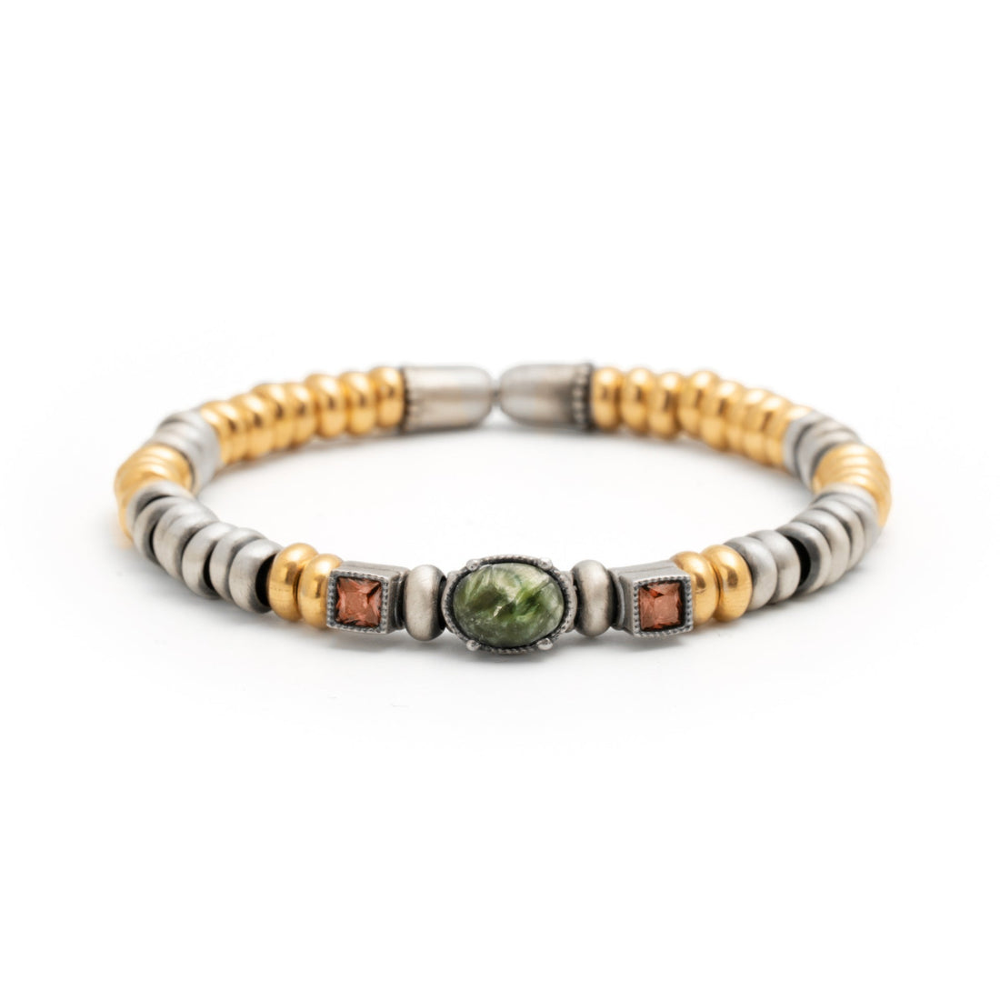 Pulsera plata anillas, seraphinite