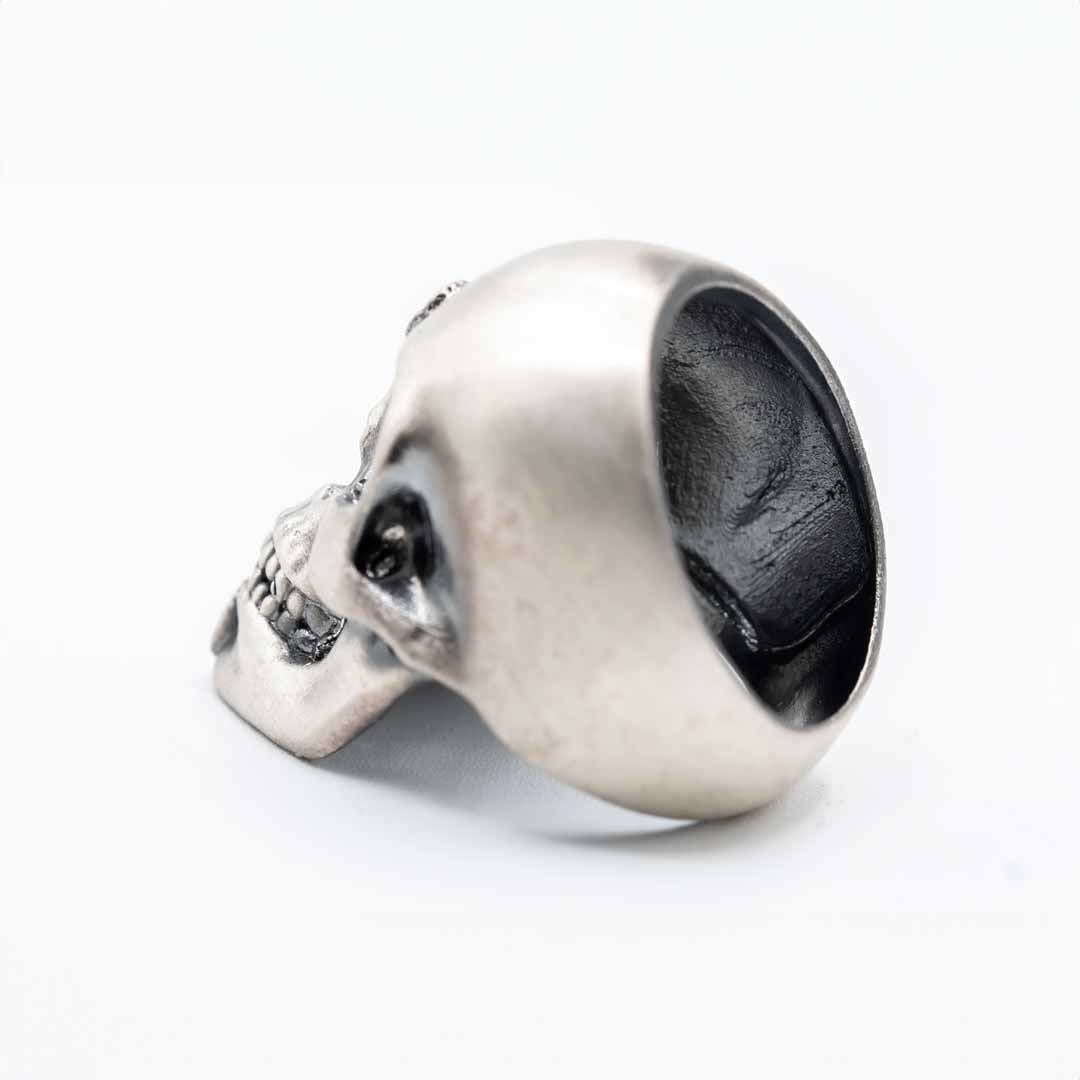 Anillo Calavera Grande Plata Circonitas