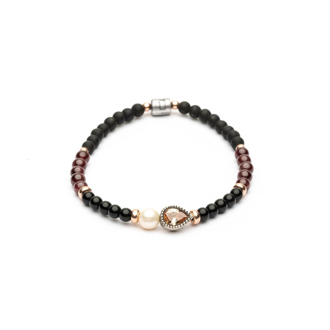 Pulsera Elástica Bolas Plata Perla