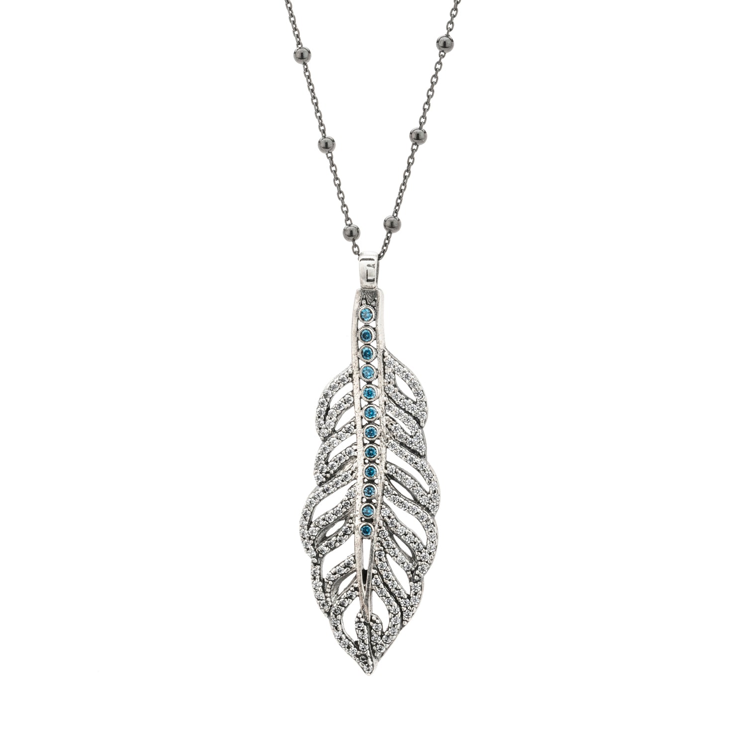 Colgante Grande Plata Pluma