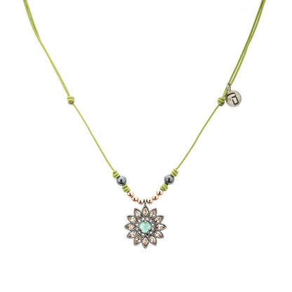 Colgante Plata Macramé Navettes