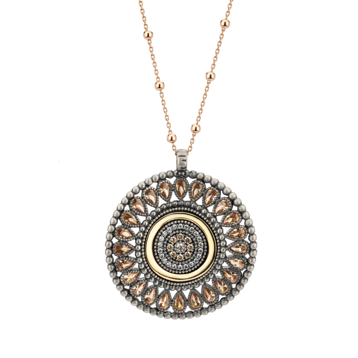 Colgante Grande Plata y Bronce