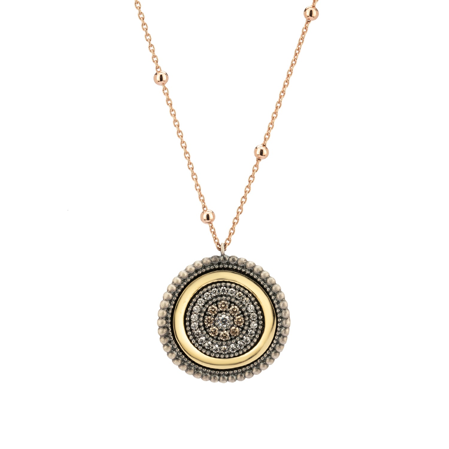 Colgante Mediano Plata y Bronce