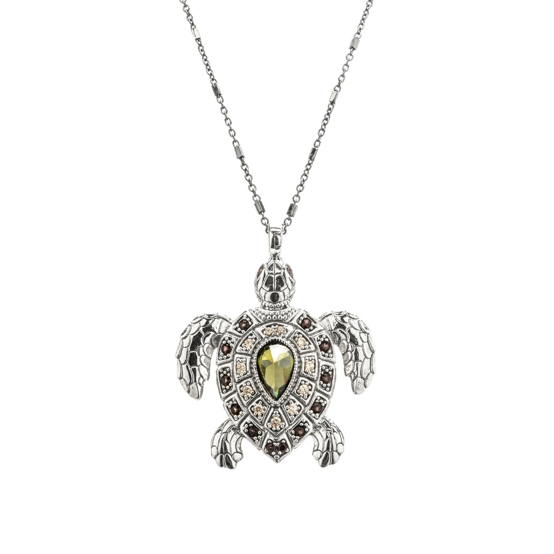Large Silver Turtle Pendant