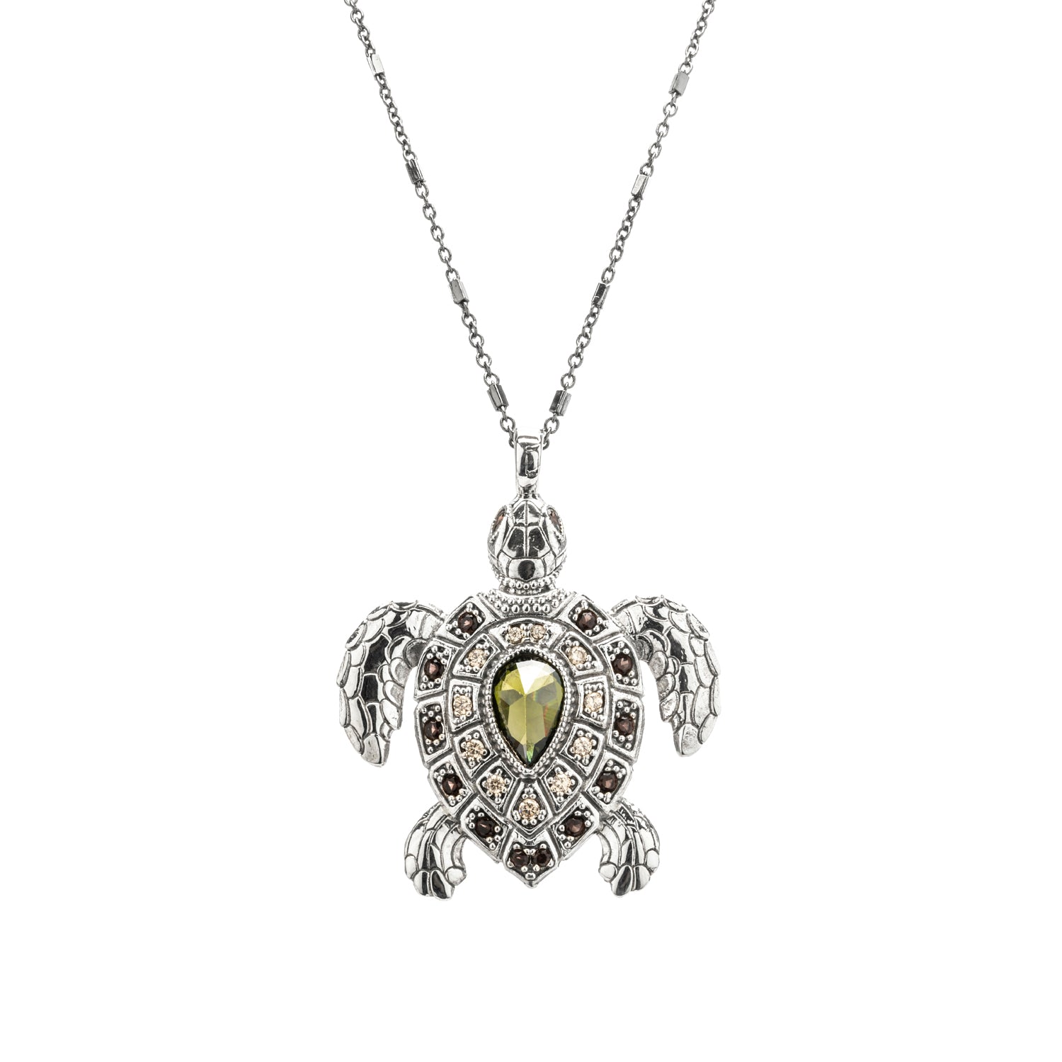 Large Silver Turtle Pendant