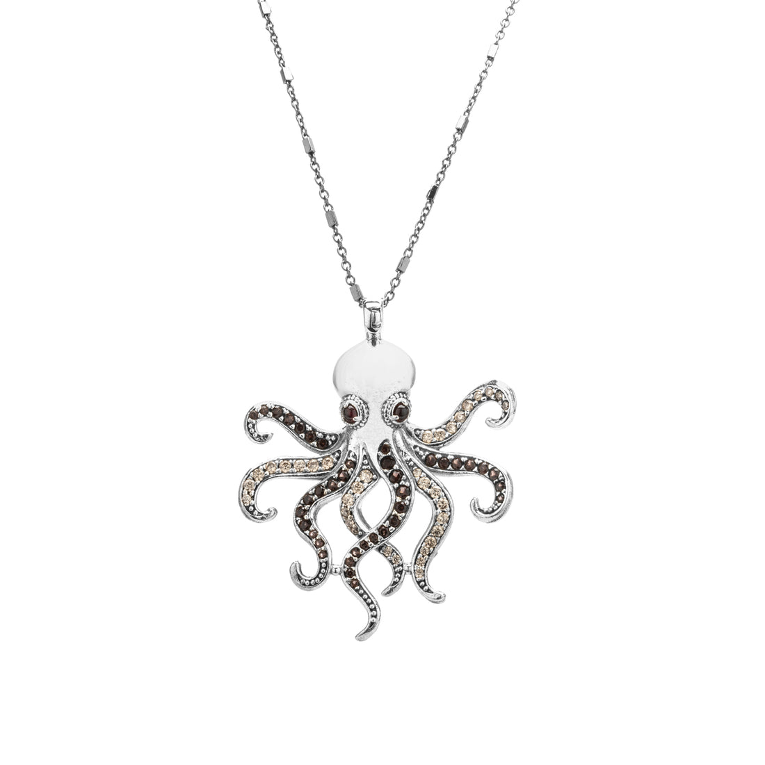 Large Silver Octopus Pendant