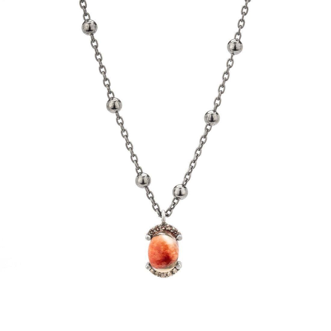 Colgante plata pequeño turquesa copper, orla circos bicolor