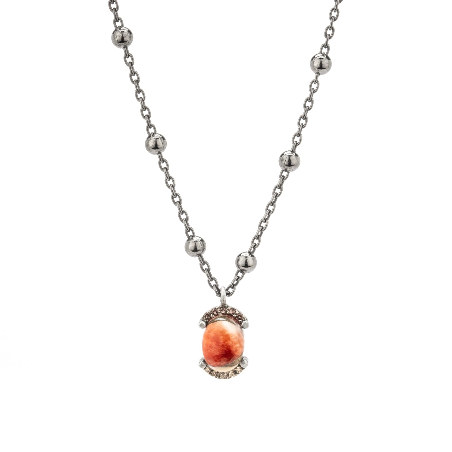 Colgante plata pequeño turquesa copper, orla circos bicolor