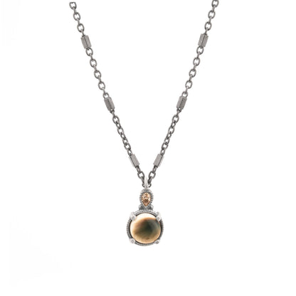 Small silver Shiva pendant and cava drop