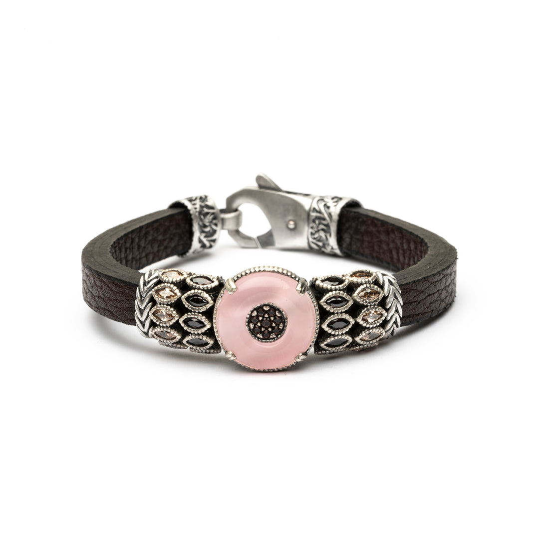 Pulsera Cuero Plata Aro