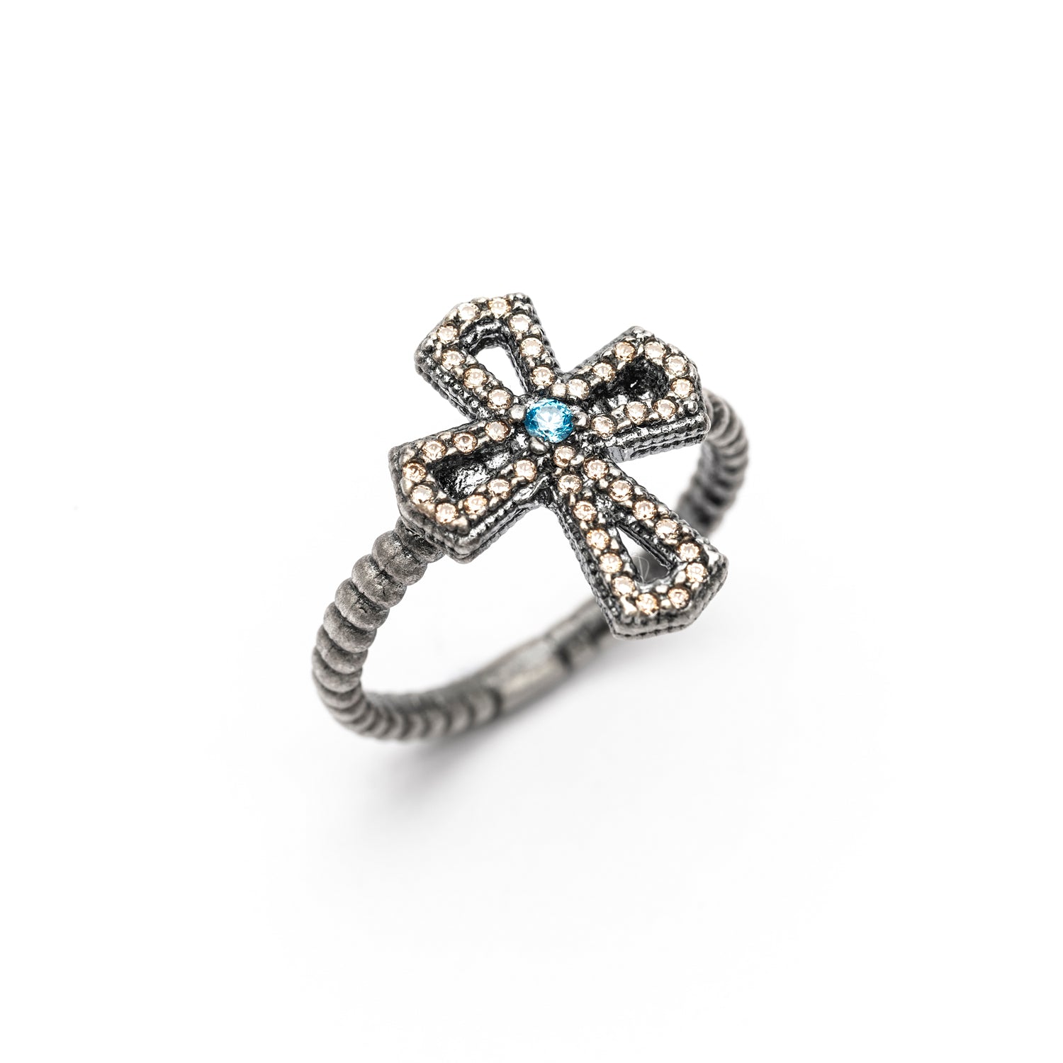 Anillo Plata Cruz Circonitas