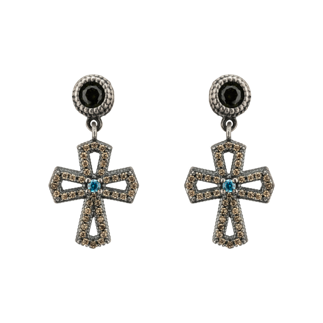 Pendientes Plata Cruz
