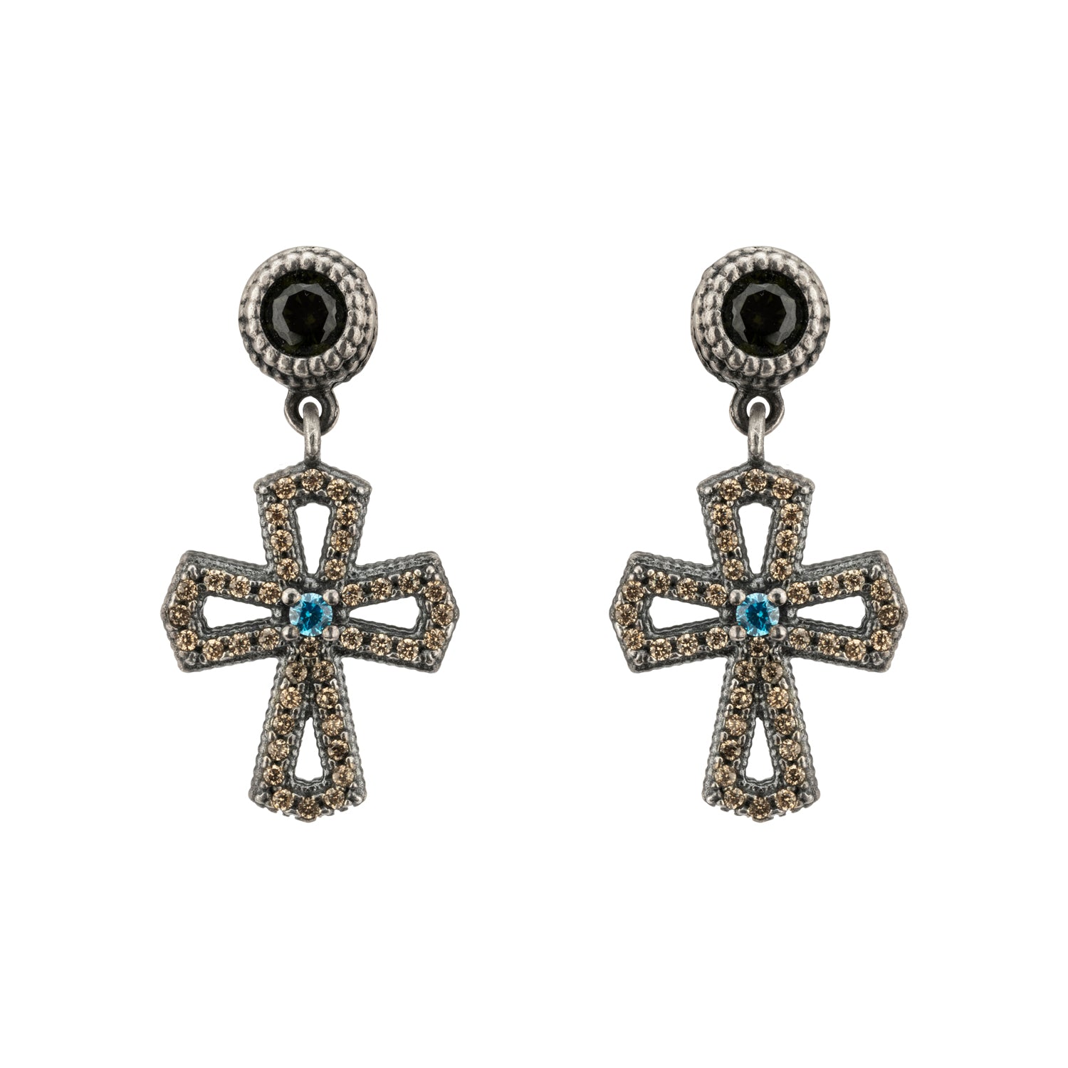 Pendientes Plata Cruz