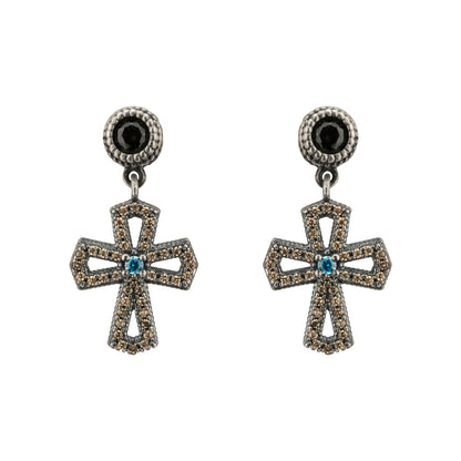 Pendientes Plata Cruz