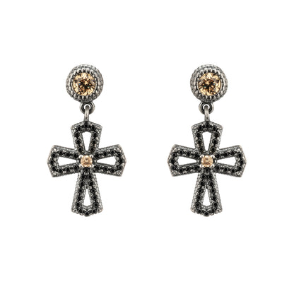 Pendientes Plata Cruz
