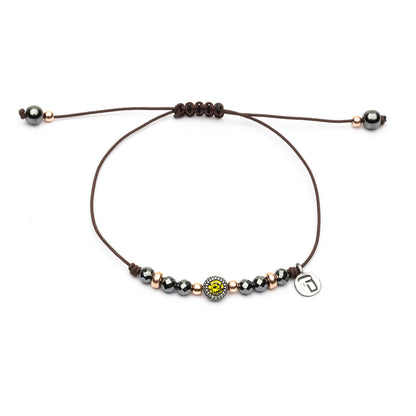 Pulsera Plata Macramé Hematites