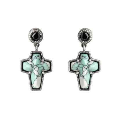 Pendientes Plata Cruz