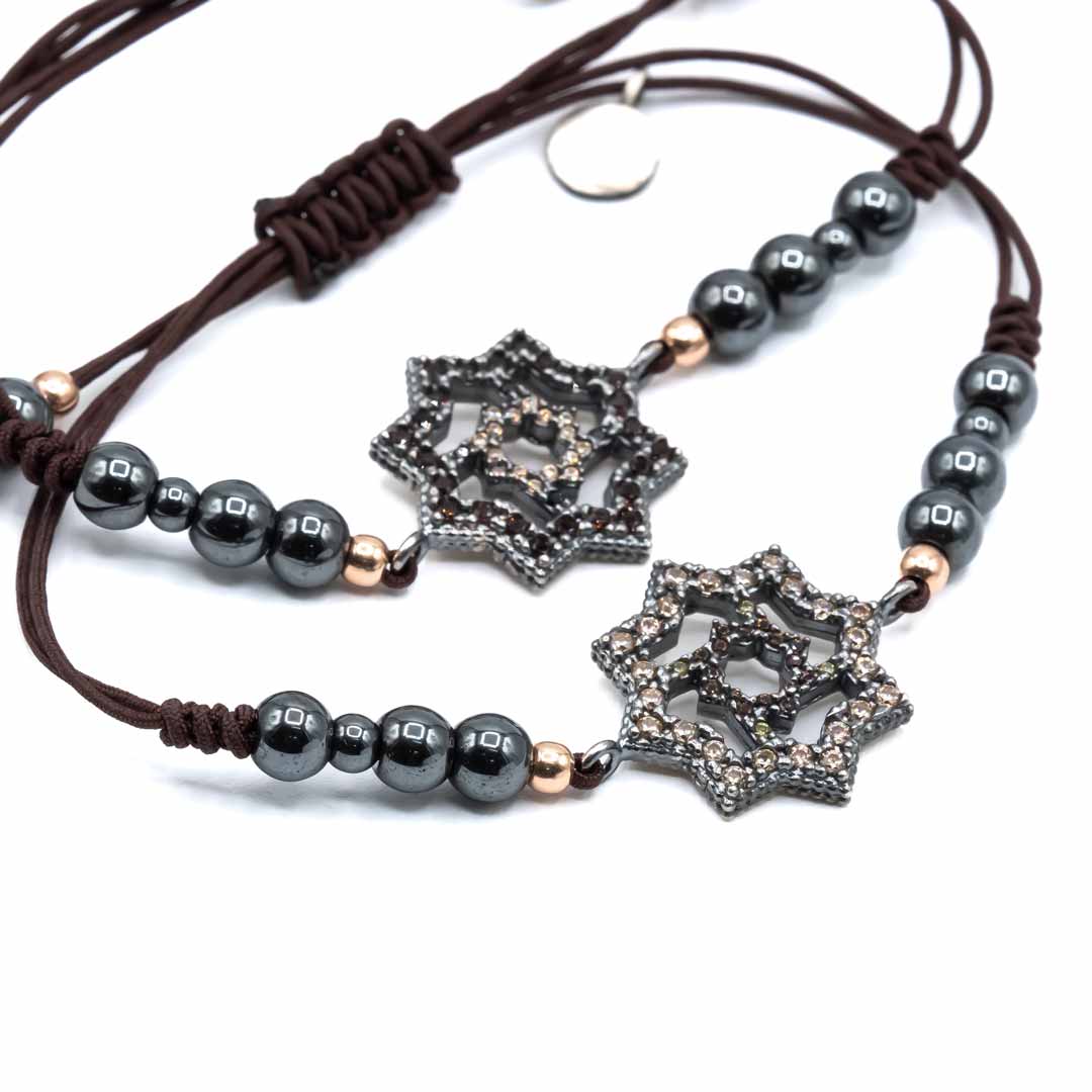 Pulsera Macramé Estrella Plata