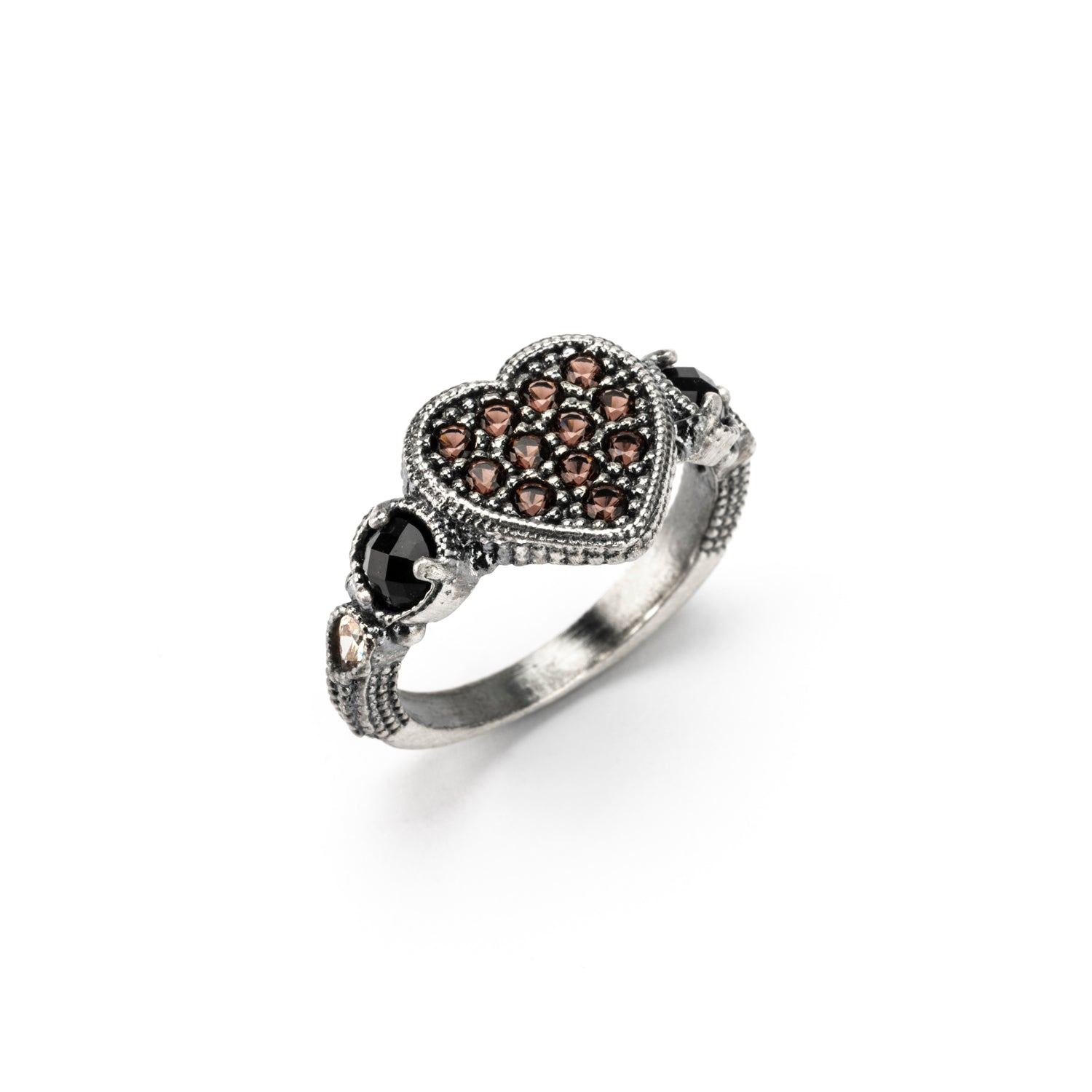 Silver Heart Ring with Cubic Zirconia