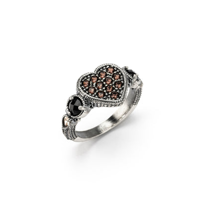 Silver Heart Ring with Cubic Zirconia