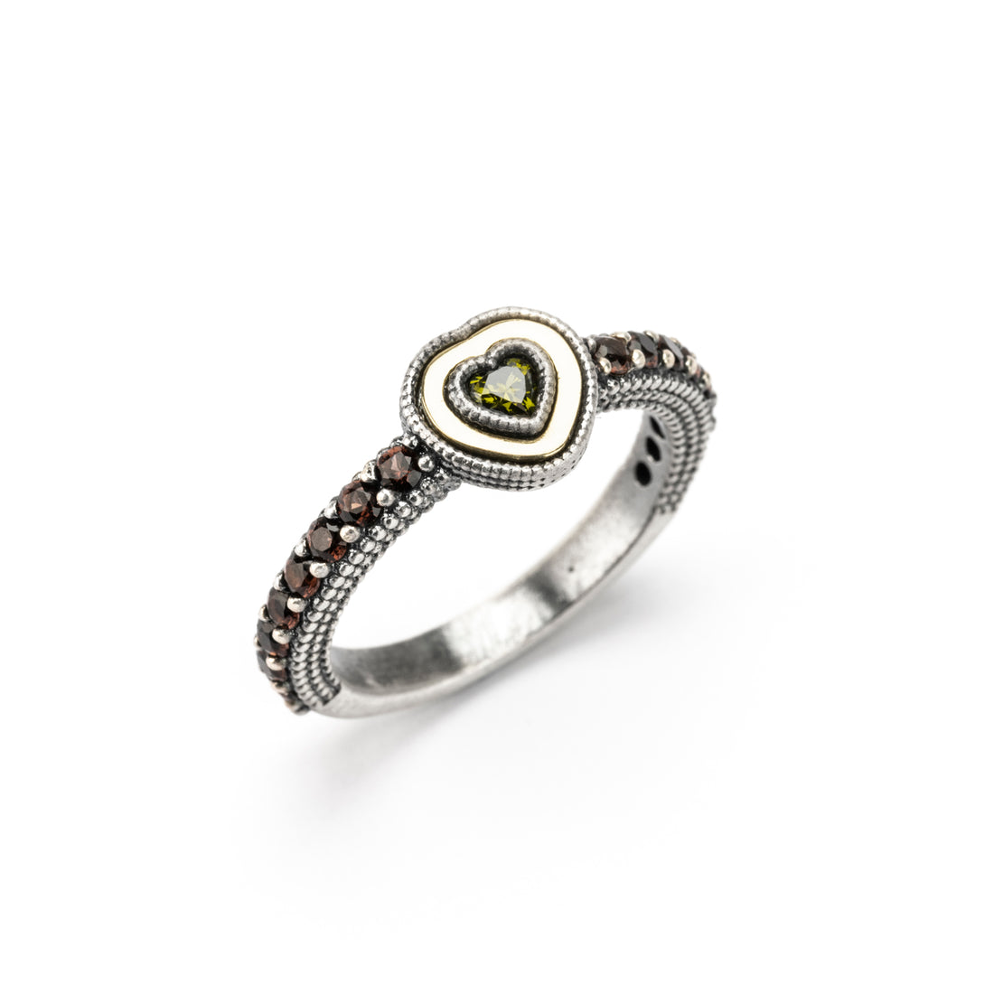 Anillo Plata y Bronce Corazón