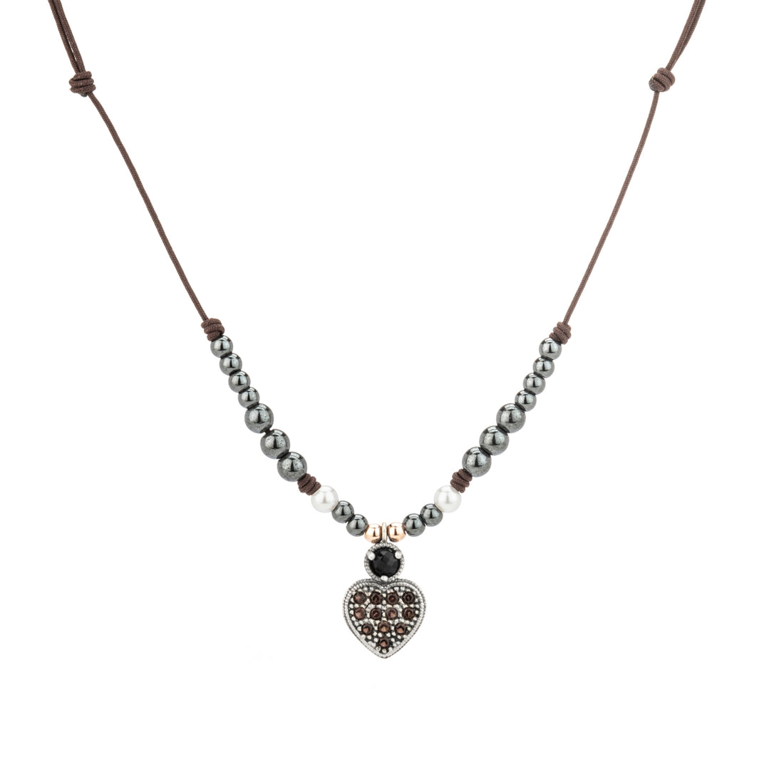 Colgante Plata Macramé Corazón