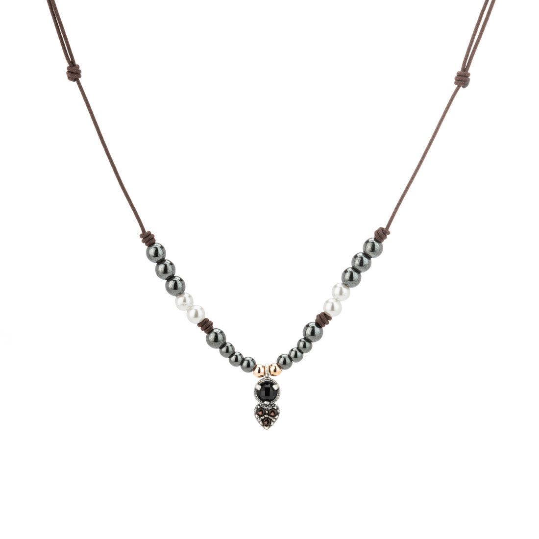 Colgante Plata Macramé Corazón Mini