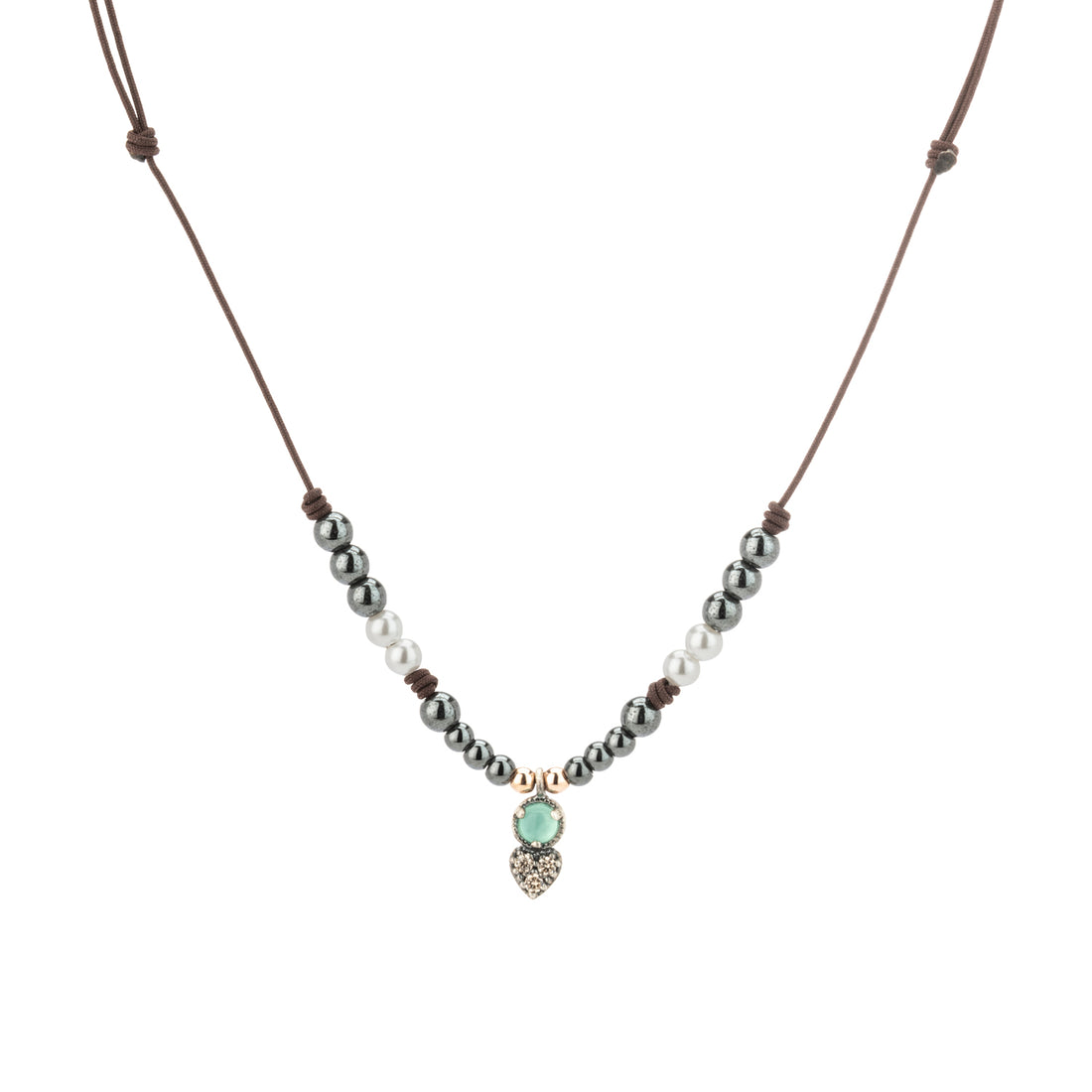 Colgante Plata Macramé Corazón Mini