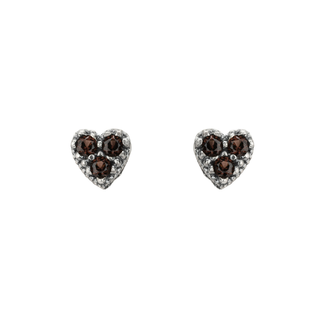 Pendientes Plata Botón Corazón Mini