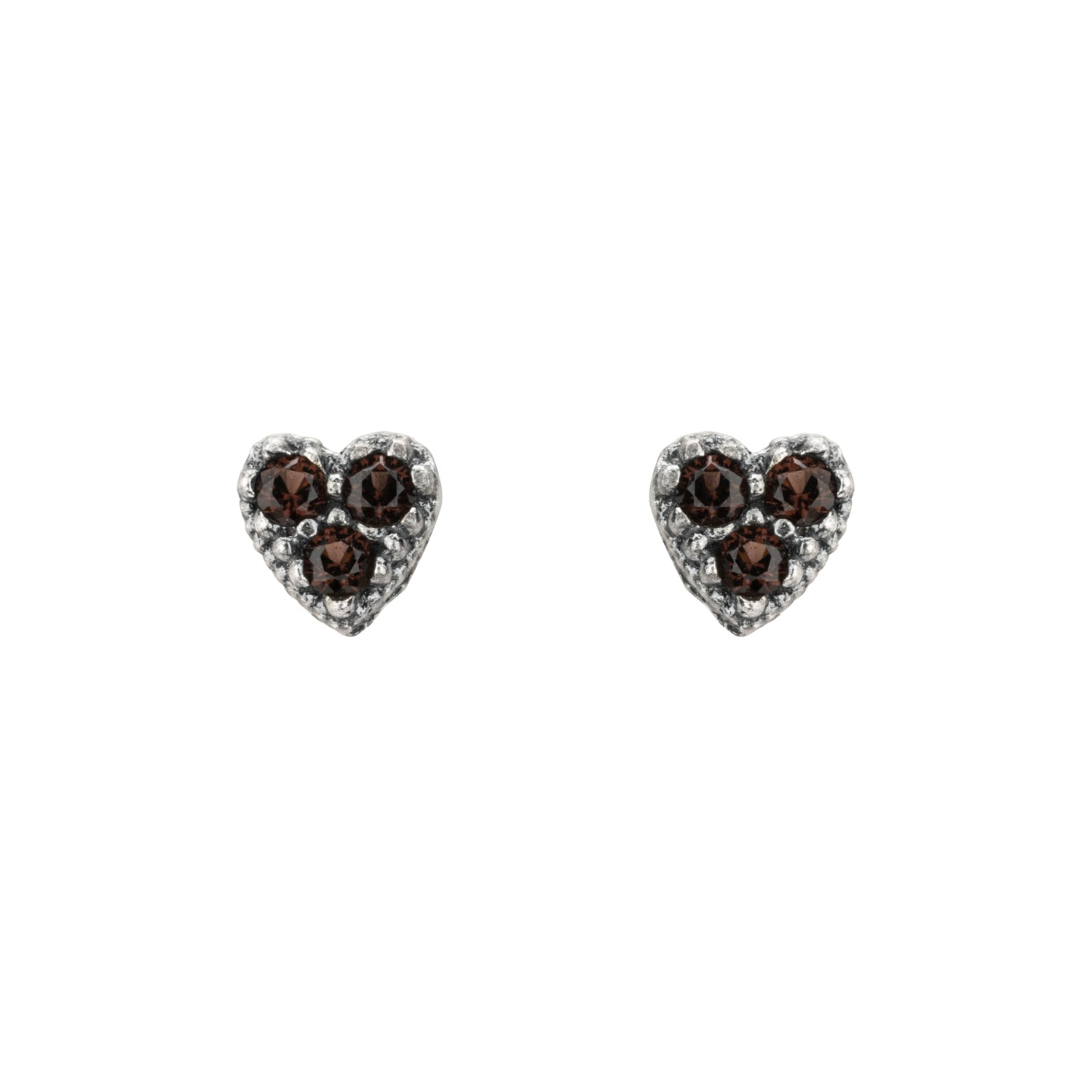 Pendientes Plata Botón Corazón Mini