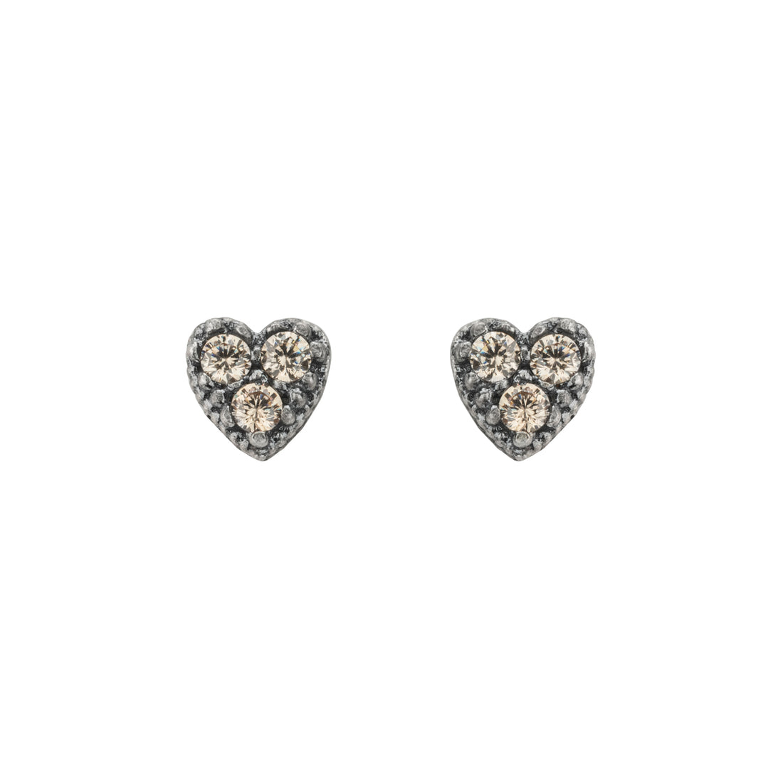 Pendientes Plata Botón Corazón Mini