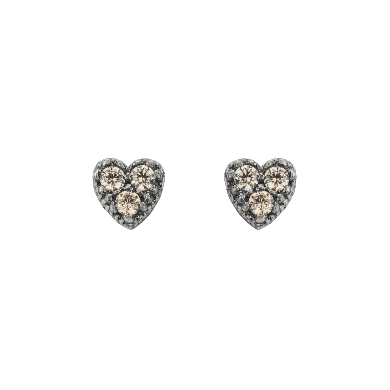 Pendientes Plata Botón Corazón Mini