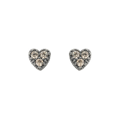 Pendientes Plata Botón Corazón Mini