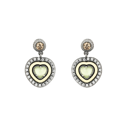 Pendientes Plata y Bronce Corazón