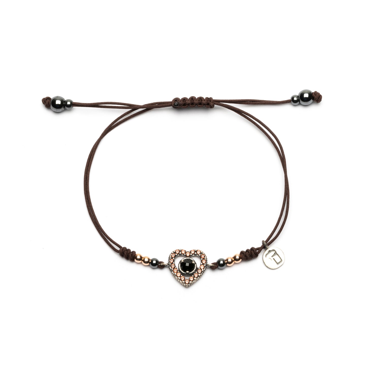 Pulsera Macramé Corazón Plata